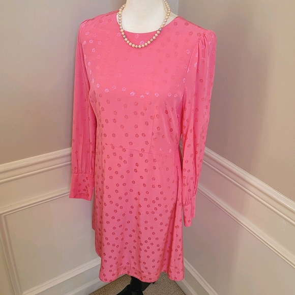 🆕️ J. Crew Pink Shift Dress Jacquard Floral Dot - Picture 6 of 13